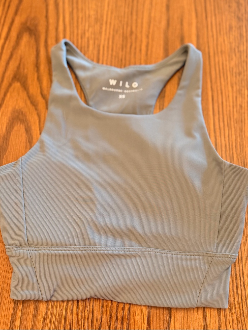 WILO High Neck Sports Bra in Dusty Blue